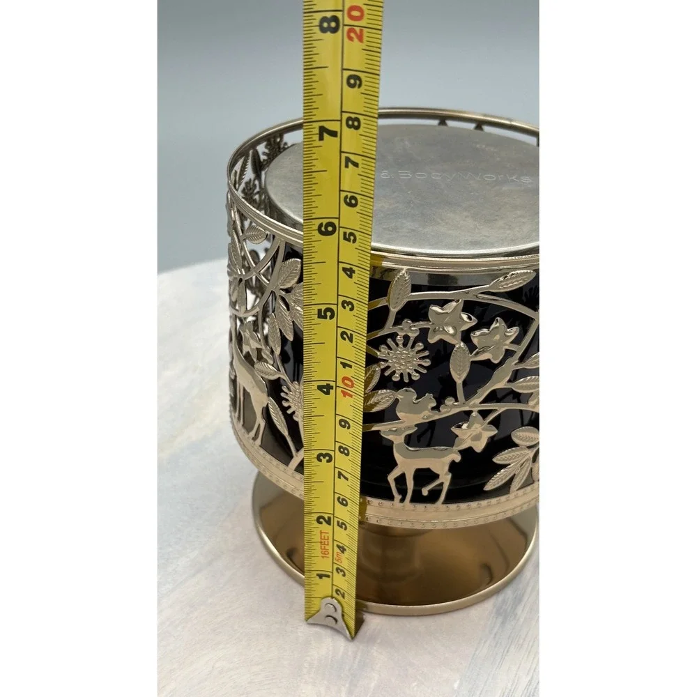 BBW candle & Holder White Barn Black Cherry Merlot‎ Wick Scented - Picture 4 of 15